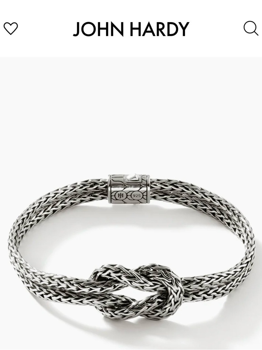 John Hardy Sterling Silver Woven Knot Bracelet for Men
